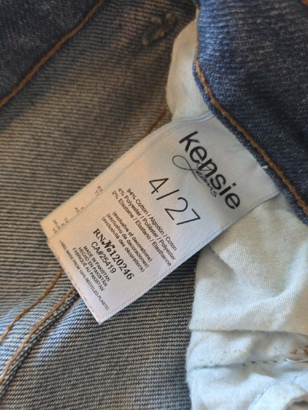 KENSIE Distressed High-Rise Blue Women’s Jeans - Picture 4 of 4